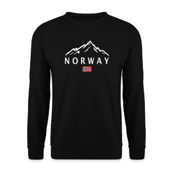 Norwegen Geschenkidee Berge Natur - Unisex Pullover - Schwarz - Vorne - Alina (178cm) & Michal (187cm)