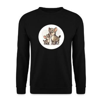 Famille des hyènes - Sweat-shirt Unisexe - noir - Devant - Alina (178cm) & Michal (187cm)