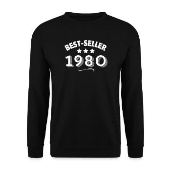 1980, year of birth, 45 years old - Unisex Sweatshirt - black - Front - Alina (178cm) & Michal (187cm)