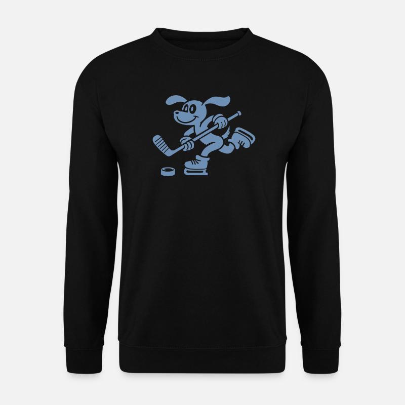 Dackel Eishockey Silhouette Minimalistisch - Unisex Pullover - Schwarz
