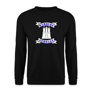 Hamburg Germany , Hammerburg - Unisex Pullover - Schwarz - Vorne - Alina (178cm) & Michal (187cm)