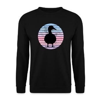 Vintage Duck - Unisex Pullover - Schwarz - Vorne - Alina (178cm) & Michal (187cm)