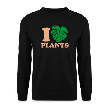 Tropique Naturel Monstera Design - Sweat-shirt Unisexe - noir - Devant - Alina (178cm) & Michal (187cm)