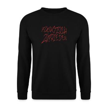 fucktisch zufrieden - Unisex Pullover - Schwarz - Vorne - Alina (178cm) & Michal (187cm)