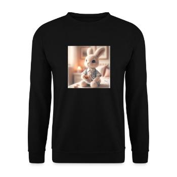 Mignon lapin docteur en vêtements chirurgicaux - Sweat-shirt Unisexe - noir - Devant - Alina (178cm) & Michal (187cm)