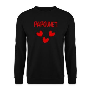 PAPOUNET. DAD. FATHER'S DAY. HAPPY FATHER'S DAY - Unisex Sweatshirt - black - Front - Alina (178cm) & Michal (187cm)