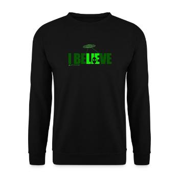 i believe - Unisex Sweatshirt - black - Front - Alina (178cm) & Michal (187cm)