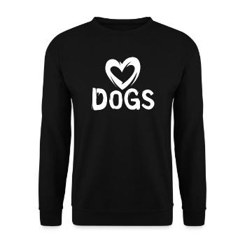 Dogs Liebe - Herzsymbol für Hundefreunde - Unisex Pullover - Schwarz - Vorne - Alina (178cm) & Michal (187cm)