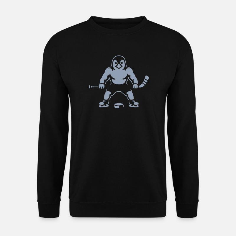Eishockey Pinguin Silhouette minimalistisch stark - Unisex Pullover - Schwarz