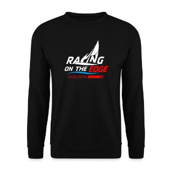Segelboot Rennen - Unisex Pullover - Schwarz - Vorne - Alina (178cm) & Michal (187cm)