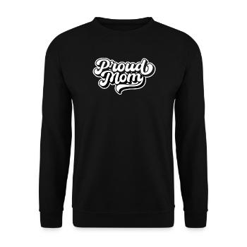 Proud Mom Vintage Love Lettering - Unisex Pullover - Schwarz - Vorne - Alina (178cm) & Michal (187cm)