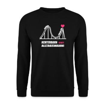 Roller coaster instead of everyday mania - Unisex Sweatshirt - black - Front - Alina (178cm) & Michal (187cm)