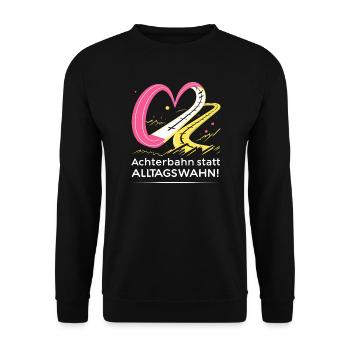 Roller coaster instead of everyday mania - Unisex Sweatshirt - black - Front - Alina (178cm) & Michal (187cm)