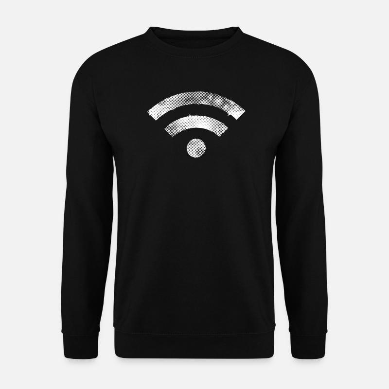 wifi wlan Symbol white MOD - Unisex Pullover - Schwarz