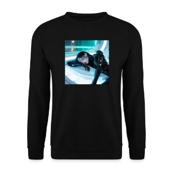 N-dless Nights: Sleeping cyberpunk girl - Unisex Sweatshirt - black - Front - Alina (178cm) & Michal (187cm)
