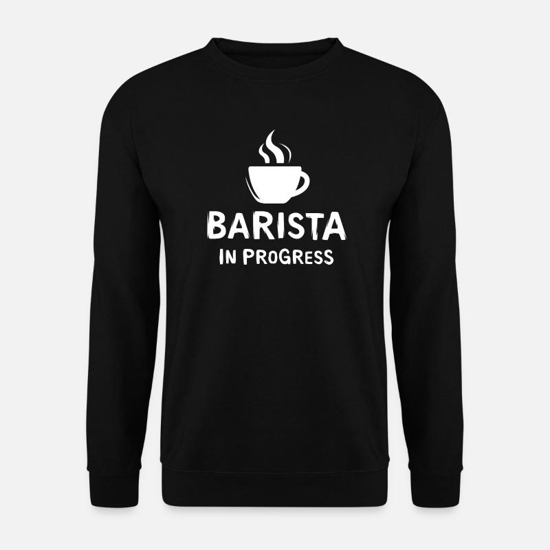 Barista Kaffeesprüche - lustiges Cafelogo - Unisex Pullover - Schwarz