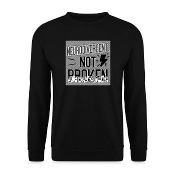 Neurodivergent Not Broken – Neurodiversity Pride - Unisex Pullover - Schwarz - Vorne - Alina (178cm) & Michal (187cm)