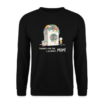 Thanks for the laundry, mom ! - Unisex Sweatshirt - black - Front - Alina (178cm) & Michal (187cm)