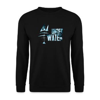 Underwater Sea Fish Motif - Unisex Sweatshirt - black - Front - Alina (178cm) & Michal (187cm)