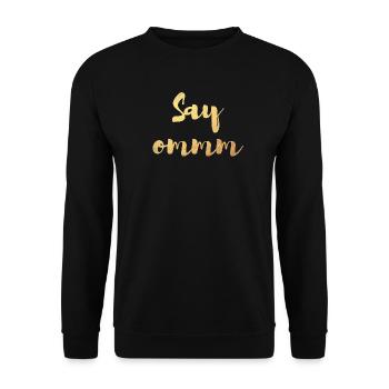 Say om Yoga Namaste Meditation Gold deluxe Quotes - Unisex Sweatshirt - black - Front - Alina (178cm) & Michal (187cm)