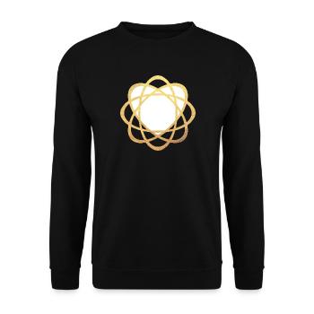 Yoga Herz Liebe Meditation Gold Luxus Mandala om - Unisex Pullover - Schwarz - Vorne - Alina (178cm) & Michal (187cm)