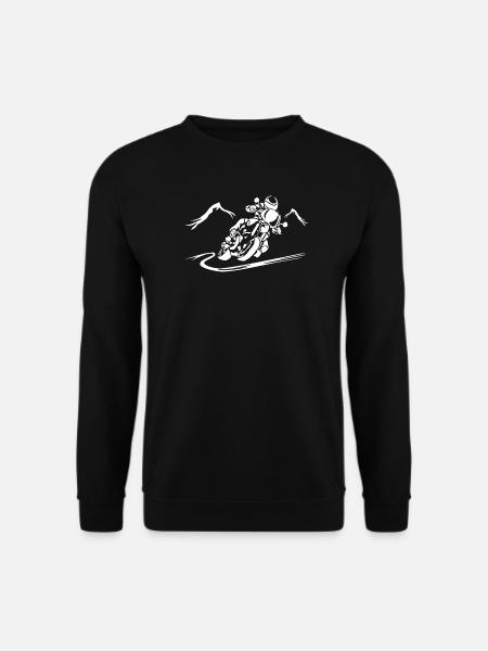 Rasende Motorrad Silhouette - Unisex Pullover - Schwarz