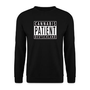 Cannabis Patient Deutschland - Unisex Pullover - Schwarz - Vorne - Alina (178cm) & Michal (187cm)