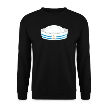 Chapeau de marin avec ancre – symbole maritime - Sweat-shirt Unisexe - noir - Devant - Alina (178cm) & Michal (187cm)