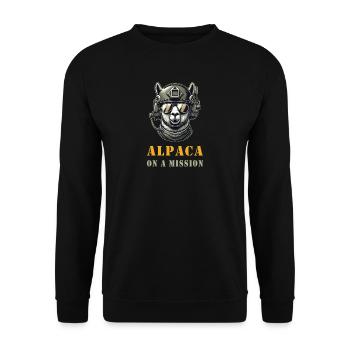 Alpaca in action - Unisex Sweatshirt - black - Front - Alina (178cm) & Michal (187cm)