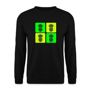 Pop Art Pineapple - Unisex Sweatshirt - black - Front - Alina (178cm) & Michal (187cm)