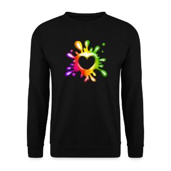 Coeur Blobs - Amour coloré - Sweat-shirt Unisexe - noir - Devant - Alina (178cm) & Michal (187cm)