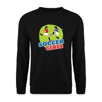 Soccer Girls - Unisex Pullover - Schwarz - Vorne - Alina (178cm) & Michal (187cm)