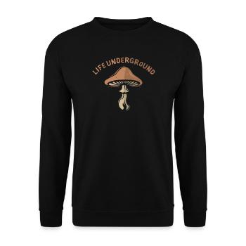 life underground Pilz - Natur und Waldfreunde - Unisex Pullover - Schwarz - Vorne - Alina (178cm) & Michal (187cm)