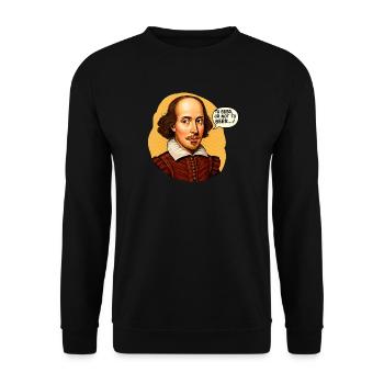 Shakespeare "Zu Bier oder nicht zu Bier" Lustig beleuchtet - Unisex Pullover - Schwarz - Vorne - Alina (178cm) & Michal (187cm)