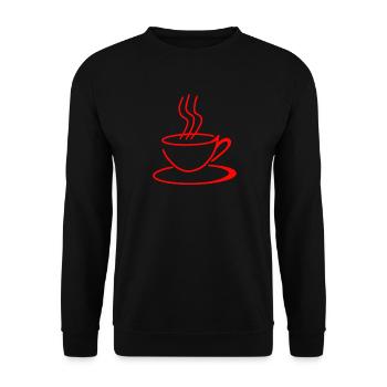 Minimalistischer und moderner Kaffee - Unisex Pullover - Schwarz - Vorne - Alina (178cm) & Michal (187cm)