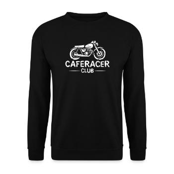 Moped caferacer club - Motorrad und Bikeliebe - Unisex Pullover - Schwarz - Vorne - Alina (178cm) & Michal (187cm)