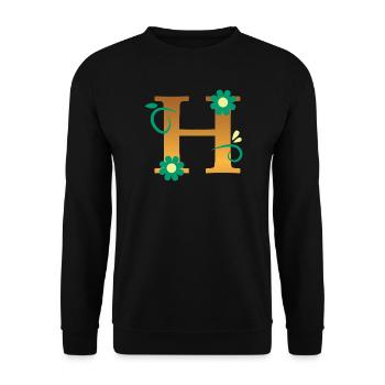 H - Unisex Sweatshirt - black - Front - Alina (178cm) & Michal (187cm)