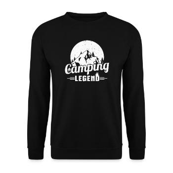 Mountain Camping Legend Design - Unisex Sweatshirt - black - Front - Alina (178cm) & Michal (187cm)