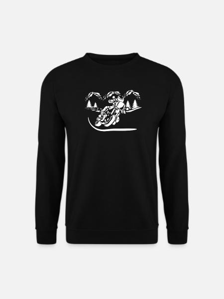Motorrad Waldsilhouette - Unisex Pullover - Schwarz