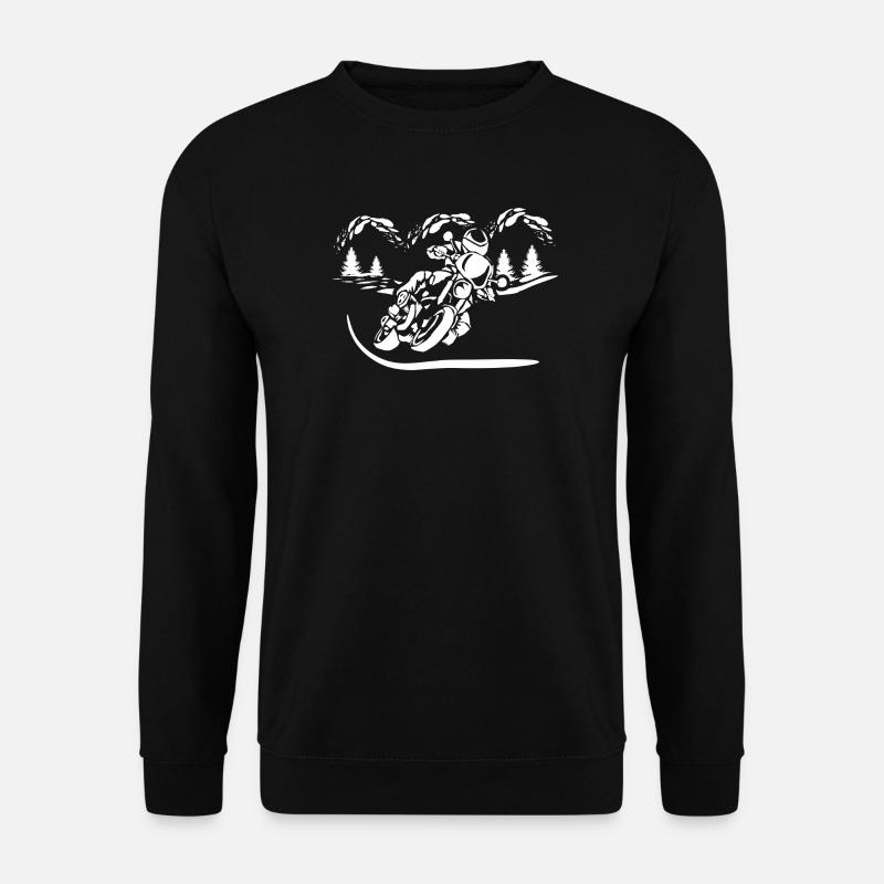 Motorrad Waldsilhouette - Unisex Pullover - Schwarz