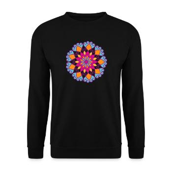 Mandala Yoga Fleur Ornement Inde Yogi Méditation - Sweat-shirt Unisexe - noir - Devant - Alina (178cm) & Michal (187cm)