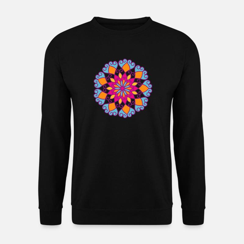 Mandala Yoga Blume Ornament Indien Yogi Meditation - Unisex Pullover - Schwarz