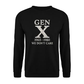 Génération X - On s’en fiche - Sweat-shirt Unisexe - noir - Devant - Alina (178cm) & Michal (187cm)