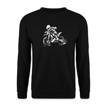 dessin animé de course de motocross - motards et fans de moto - Sweat-shirt Unisexe - noir - Devant - Alina (178cm) & Michal (187cm)
