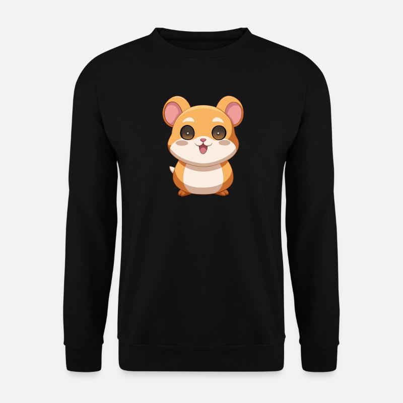 Bébé cochon d’Inde rigolo et curieux - Sweat-shirt Unisexe - noir