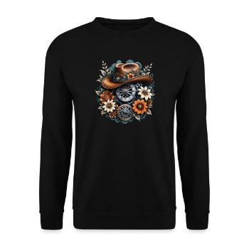 Steampunk cowboy style. - Unisex Sweatshirt - black - Front - Alina (178cm) & Michal (187cm)