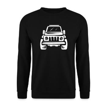 4x4 Offroad Auto - Gelände und Dirt Symbol - Unisex Pullover - Schwarz - Vorne - Alina (178cm) & Michal (187cm)