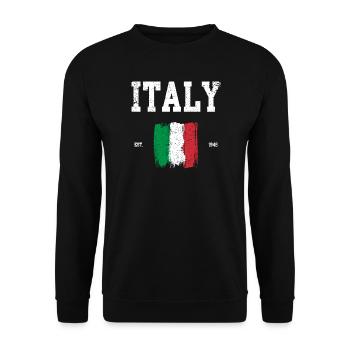 Italy Flag Brushstroke Design - Unisex Sweatshirt - black - Front - Alina (178cm) & Michal (187cm)