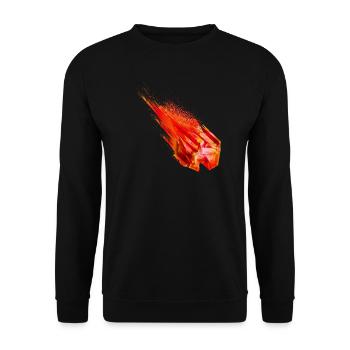 Glowing Asteroid with Fire Tail – Power Design - Unisex Sweatshirt - black - Front - Alina (178cm) & Michal (187cm)