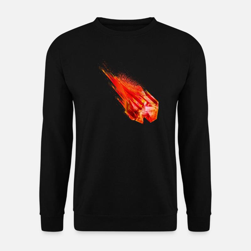 Glühender Asteroid mit Feuerschweif – Powerdesign - Unisex Pullover - Schwarz